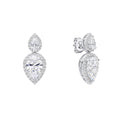 Gecko Jewellery Sterling Silver Double Teardrop Zirconia Drop Earrings