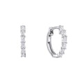 Gecko Jewellery Baguette Zirconia Hoop Earrings in Sterling Silver