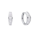 Gecko Jewellery Sterling Silver Baguette Zirconia Hoop Earrings
