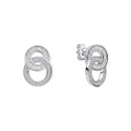 Gecko Jewellery Linked Circles Stud Earrings | Sterling Silver Zirconia