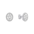 Gecko Jewellery Oval Halo Stud Earrings | Sterling Silver Zirconia