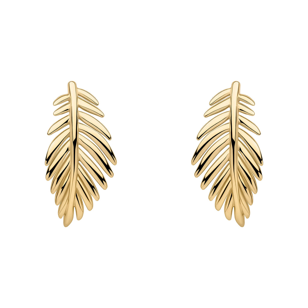 Marlbrook Leaf Earrings | Gold Plated Recycled Sterling Silver