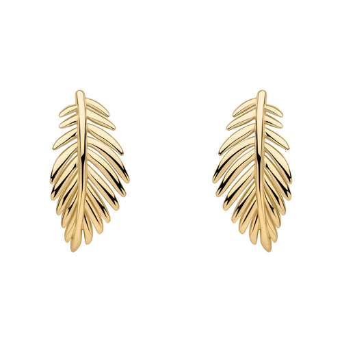 Marlbrook Leaf Earrings | Gold Plated Recycled Sterling Silver