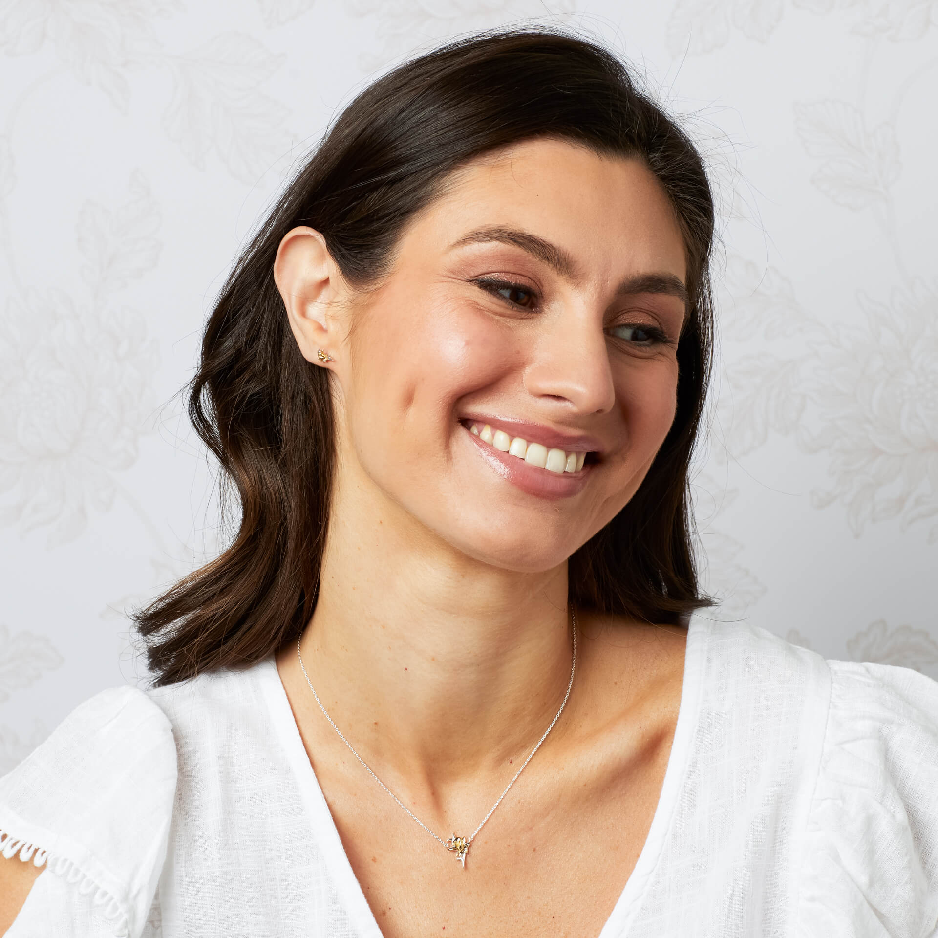 Laura Ashley Heritage Daffodil Stud Earrings in Gold-Plated Silver