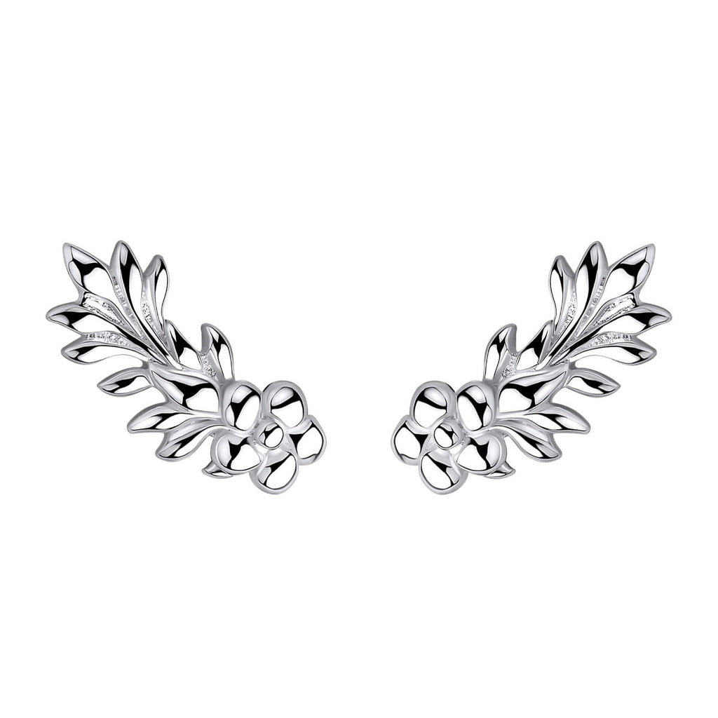 Laura Ashley Naunton Folly Floral Crawler Earrings in Sterling Silver