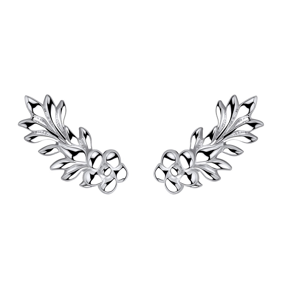 Laura Ashley Naunton Folly Floral Crawler Earrings in Sterling Silver