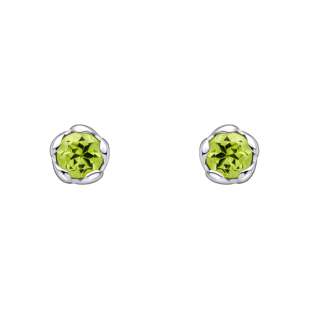Laura Ashley Petal Semi-Precious Stud Earrings in Recycled Silver