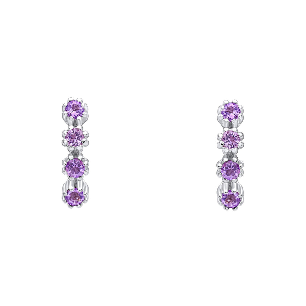 Alford Meadow Light Amethyst Flower Earrings in Recycled Silver