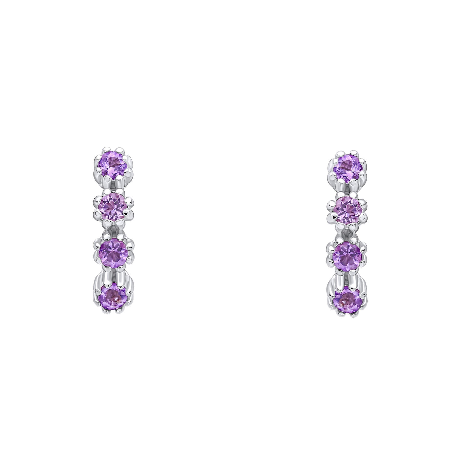Alford Meadow Light Amethyst Flower Earrings in Recycled Silver