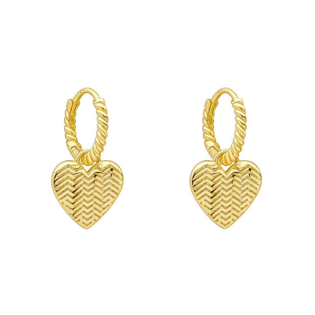 Gecko Jewellery Basket Weave Heart Hoop Earrings – Laura Ashley Style