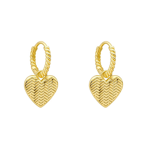 Gecko Jewellery Basket Weave Heart Hoop Earrings – Laura Ashley Style
