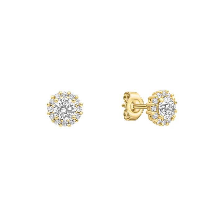 Diamonfire Halo Stud Earrings | Sterling Silver Zirconia by Gecko