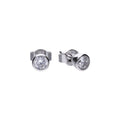 Diamonfire Sterling Silver Bezel Set Zirconia Stud Earrings by Gecko