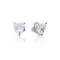 Diamonfire Heart Shaped Zirconia Stud Earrings in Sterling Silver