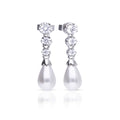 Diamonfire Zirconia and Shell Pearl Drop Earrings in Sterling Silver
