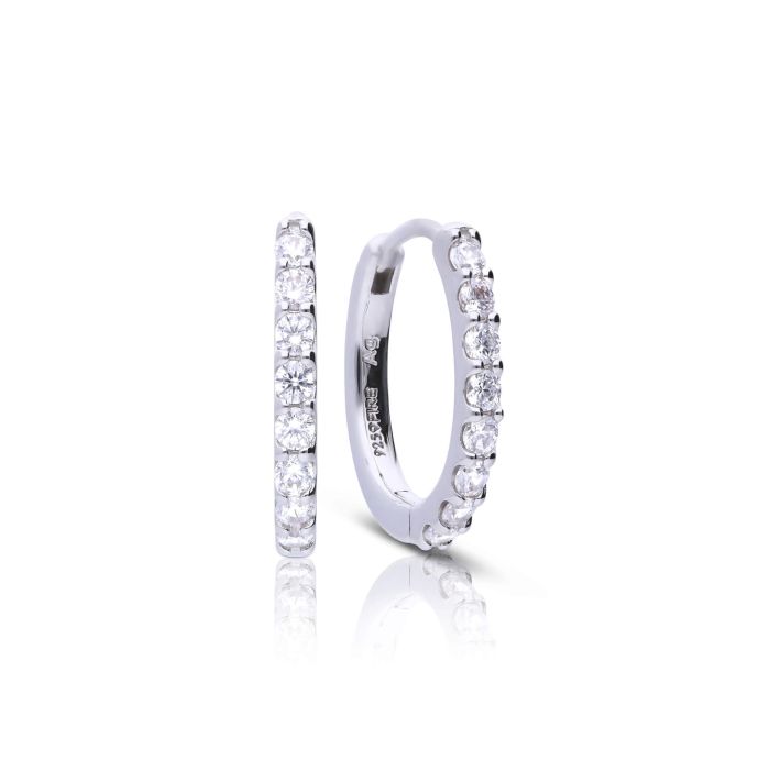 Diamonfire Zirconia Hoop Earrings – Sterling Silver Medium Claw Set