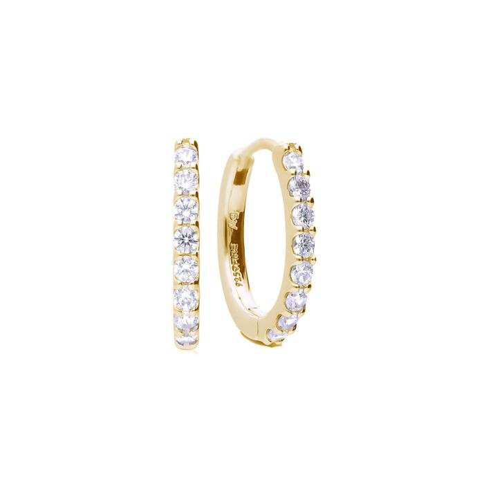 Diamonfire Zirconia Hoop Earrings – Sterling Silver Medium Claw Set