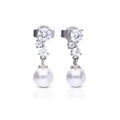 Diamonfire Shell Pearl Drop Earrings | Sterling Silver & Zirconia