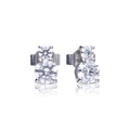 Diamonfire Duo Zirconia Stud Earrings | Sterling Silver by Gecko