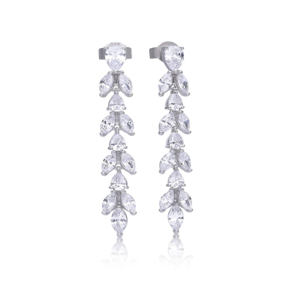 Diamonfire Vine Drop Earrings | Sterling Silver Zirconia Jewellery