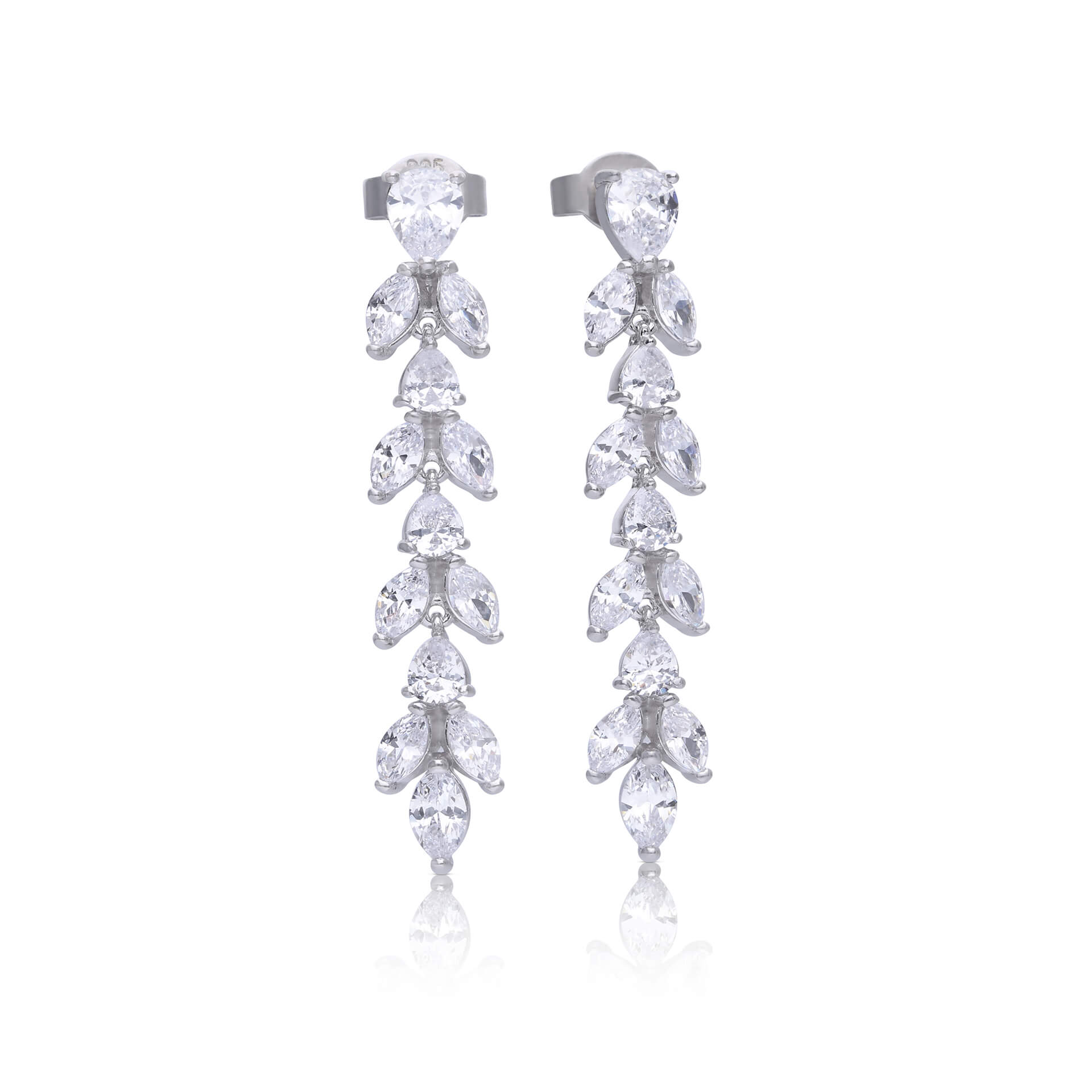 Diamonfire Vine Drop Earrings | Sterling Silver Zirconia Jewellery