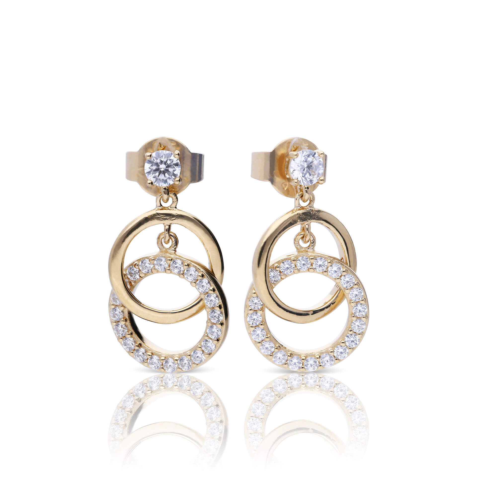 Diamonfire Interlinked Zirconia and Sterling Silver Drop Earrings