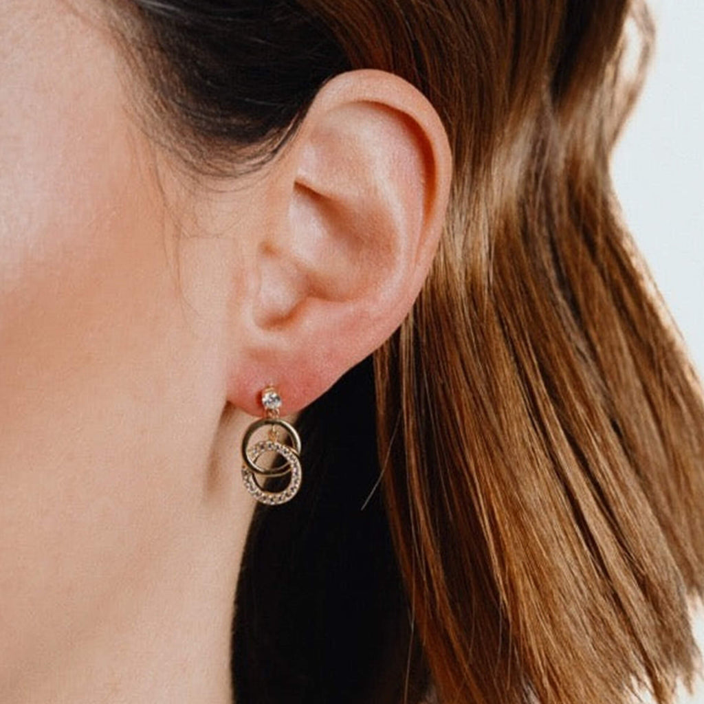 Diamonfire Interlinked Zirconia and Sterling Silver Drop Earrings