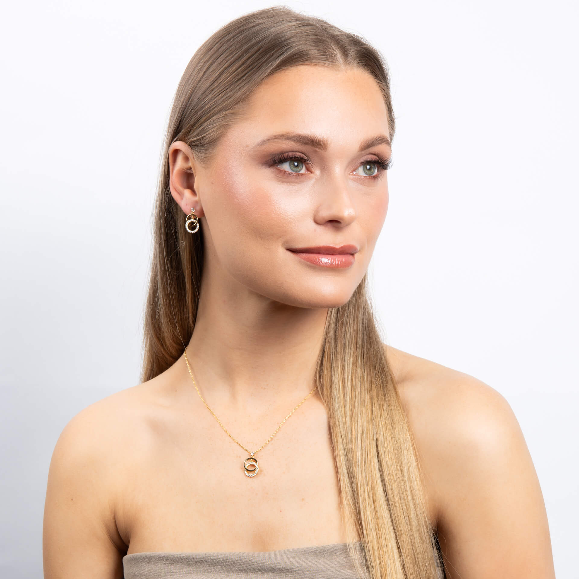 Diamonfire Interlinked Zirconia and Sterling Silver Drop Earrings
