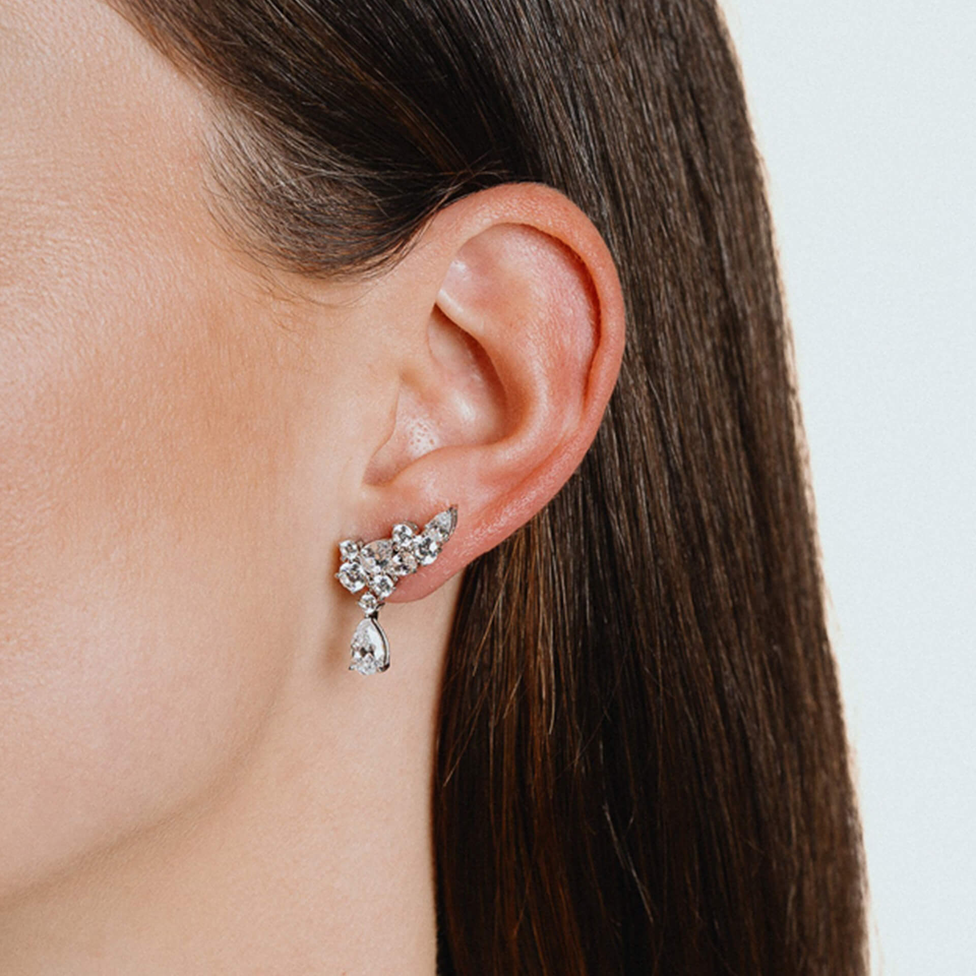 Diamonfire Zirconia Crawler Earrings – Sterling Silver Drop Design