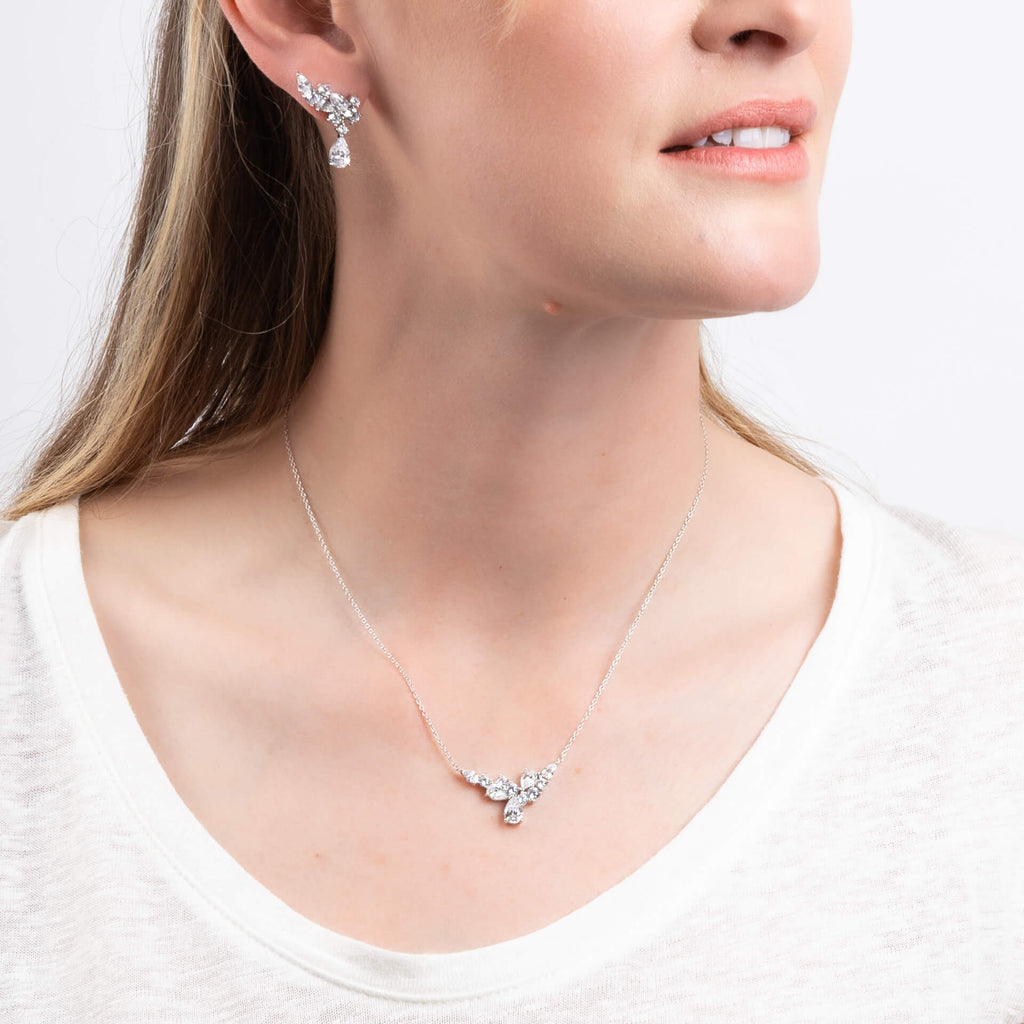 Diamonfire Zirconia Crawler Earrings – Sterling Silver Drop Design