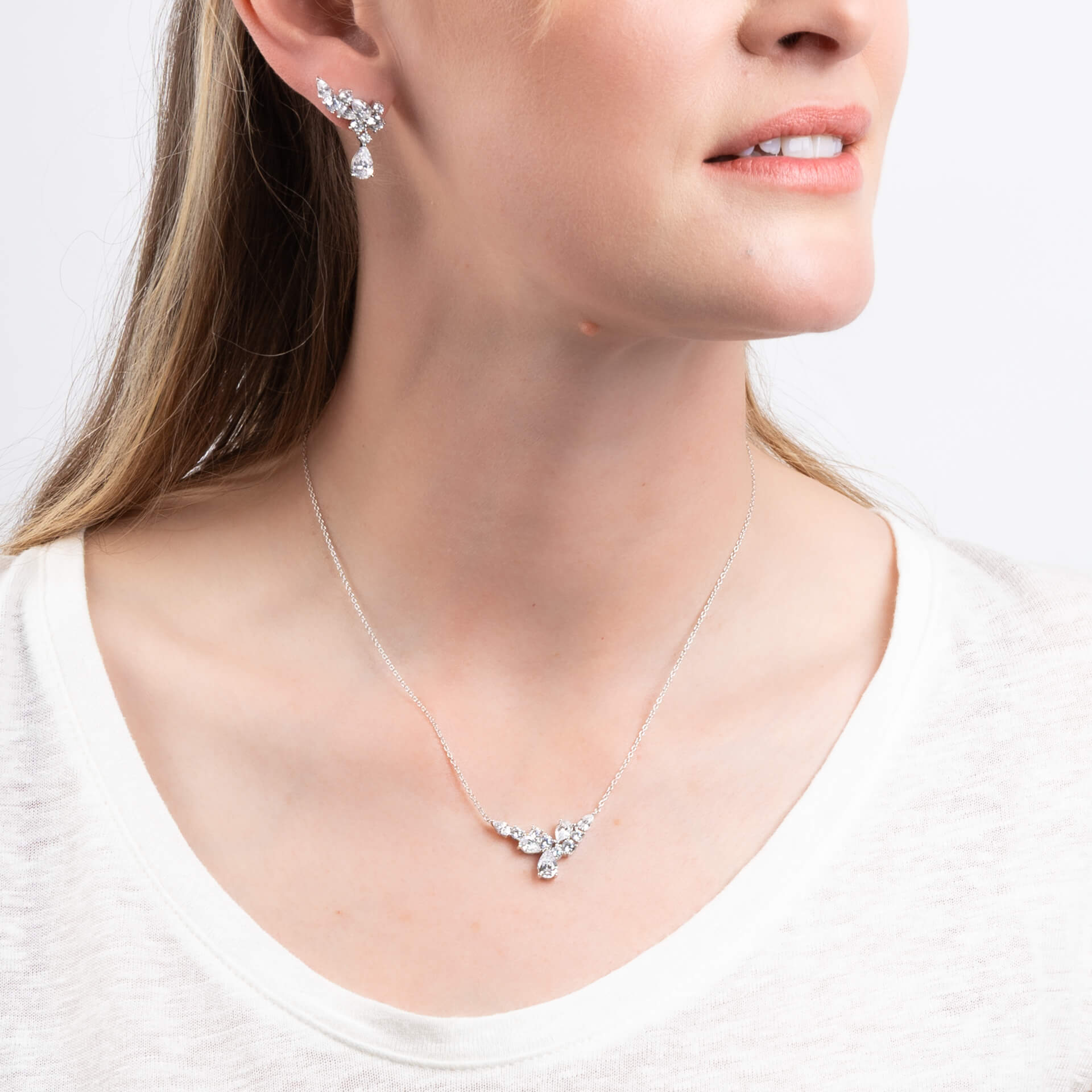 Diamonfire Zirconia Crawler Earrings – Sterling Silver Drop Design