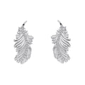 Gecko Jewellery Plume Feather Stud Earrings in Recycled Sterling Silver