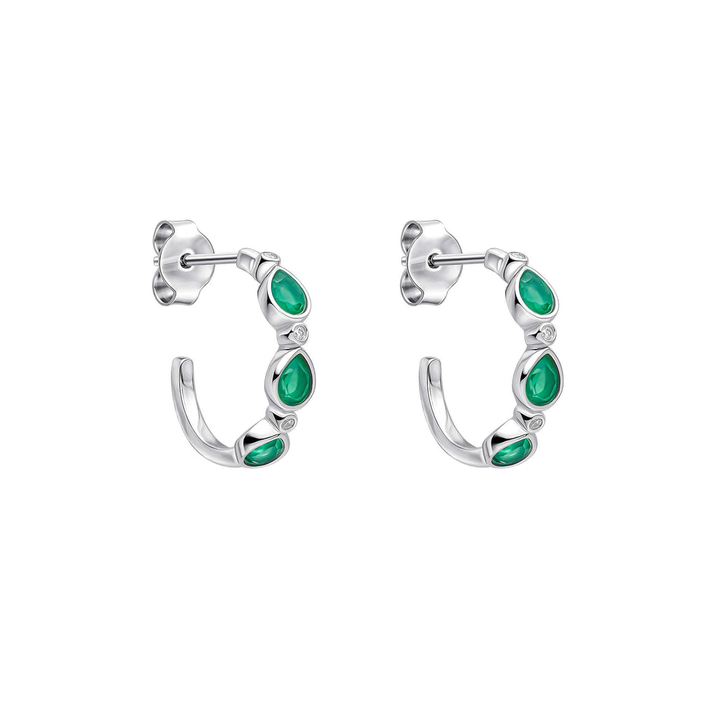 Laura Ashley Thornage Flowers Hoop Earrings in Recycled Sterling Silver