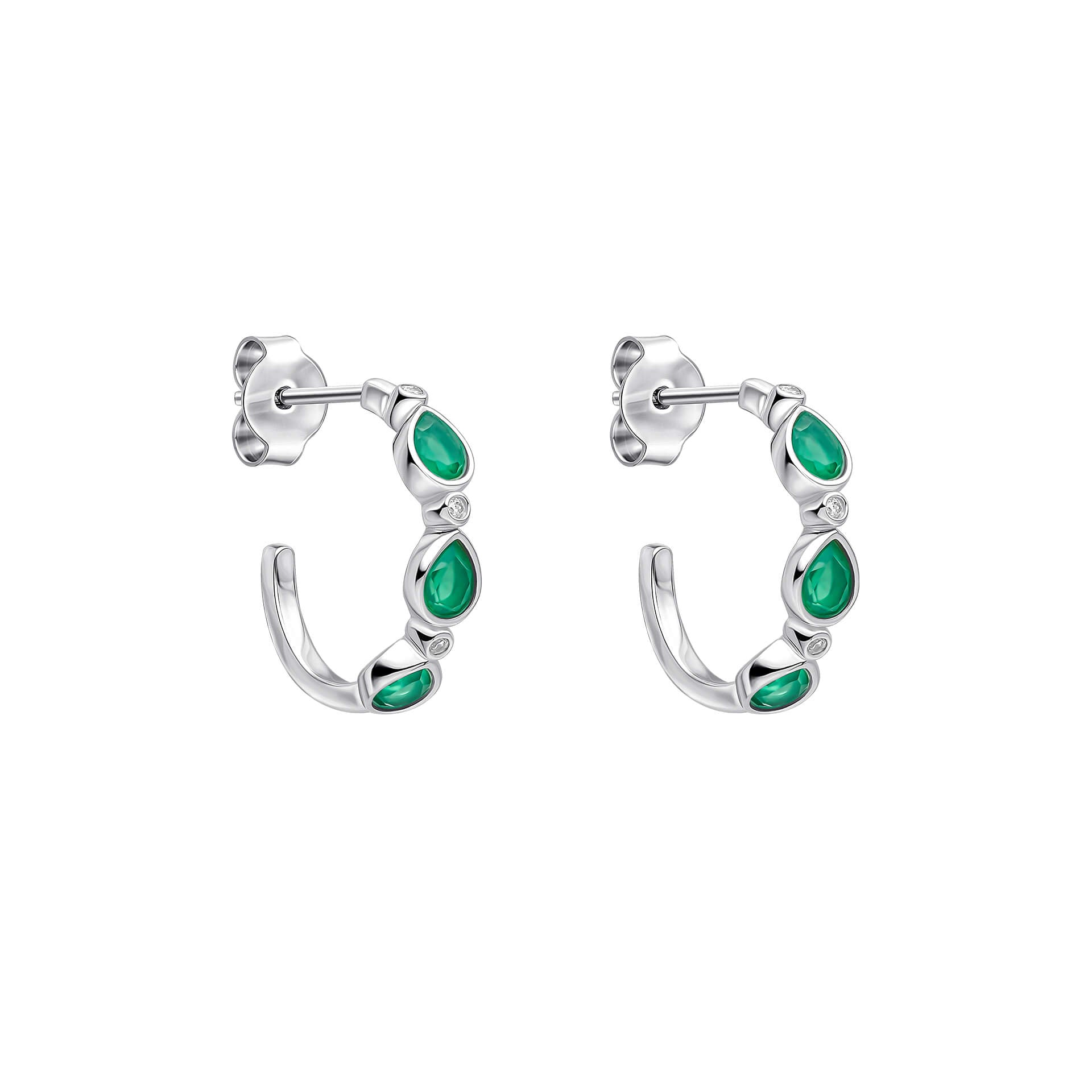 Laura Ashley Thornage Flowers Hoop Earrings in Recycled Sterling Silver