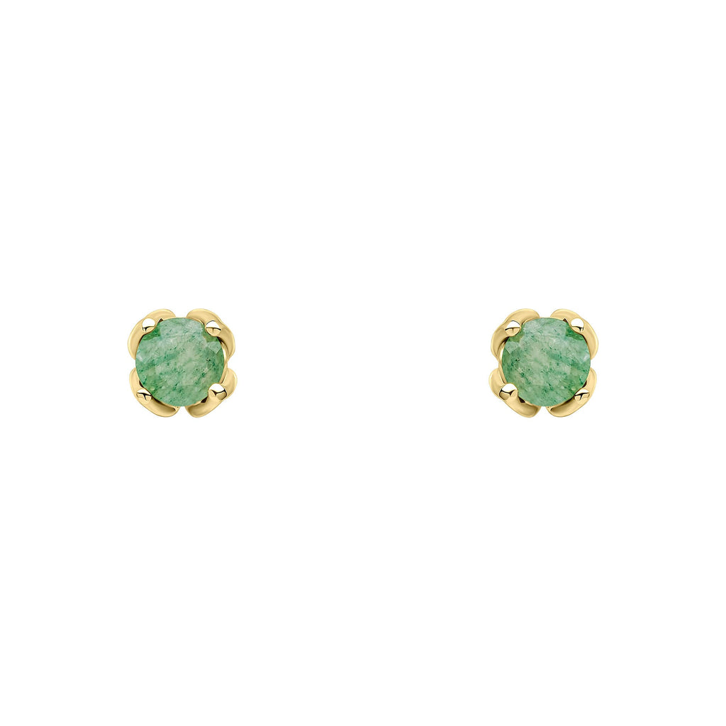 Laura Ashley Llanelli Stud Earrings | Gold Plated Silver & Aventurine