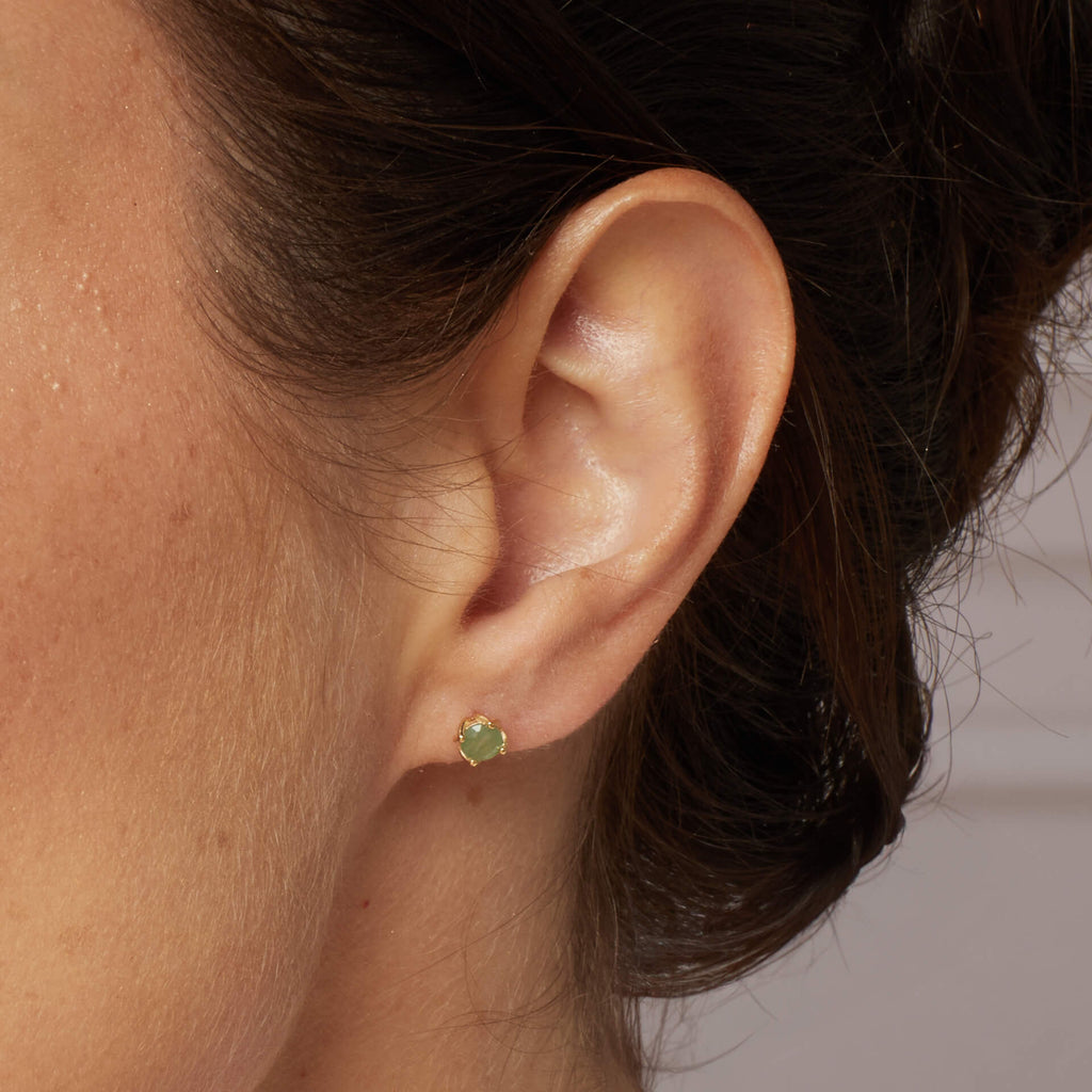 Laura Ashley Llanelli Stud Earrings | Gold Plated Silver & Aventurine