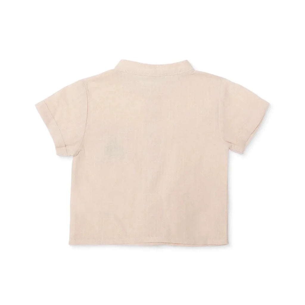 HelloBaby Boys Shirt Nautical Print Buttoned Little Sailor Mandarin Collar Long Sleeve - Beige
