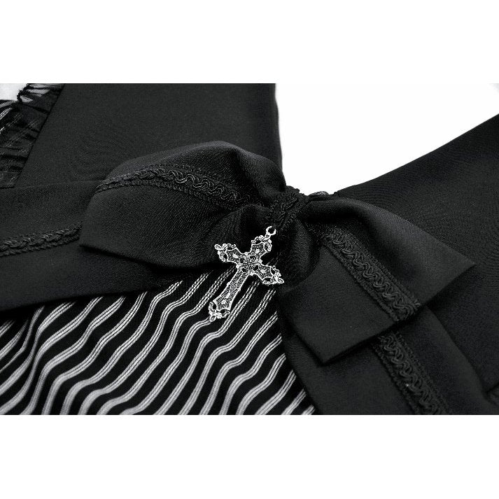 Dark in Love Vintage Striped Ruffle Tier Mini Dress | Gothic Cotton Gown