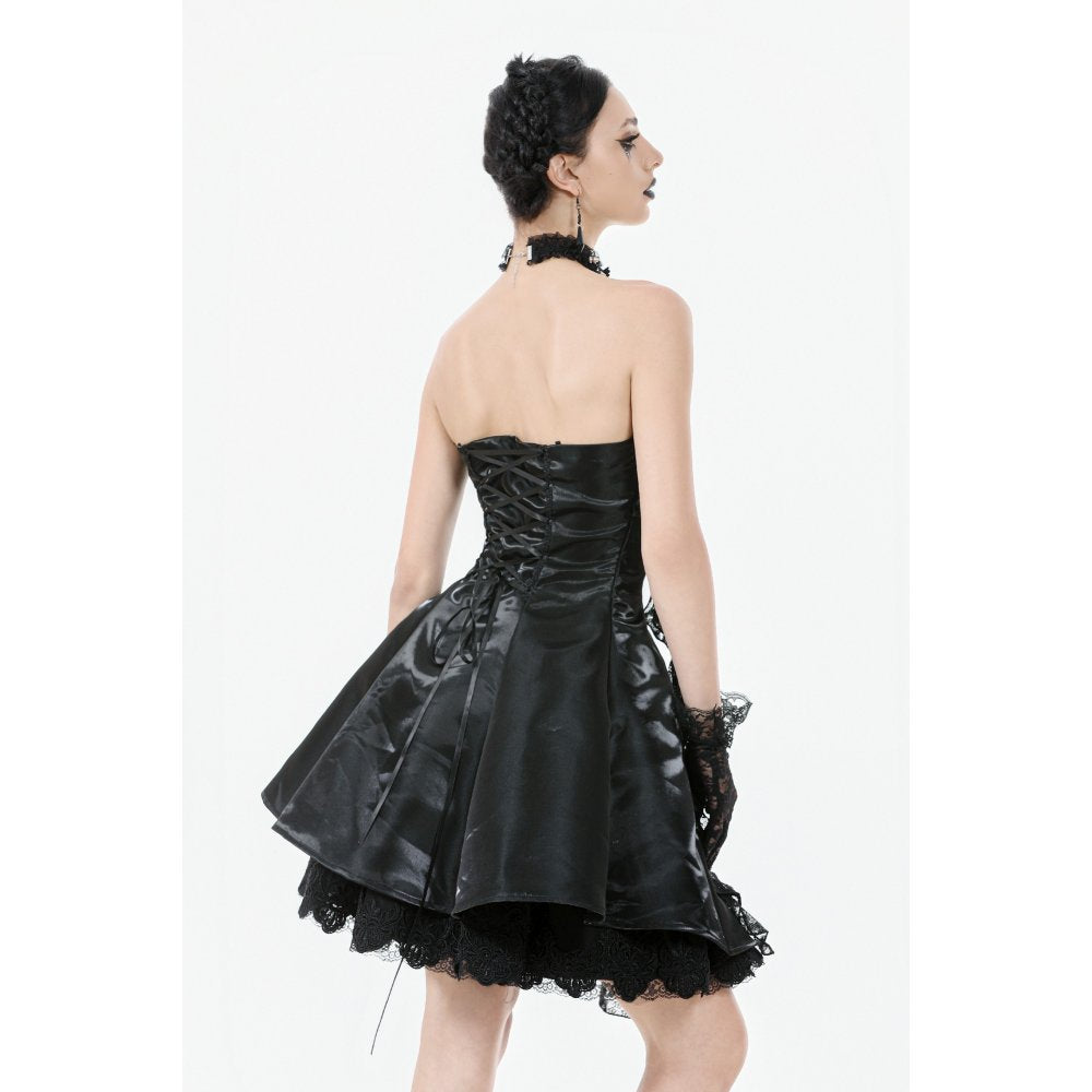 Dark in Love Sabine Gothic Layered Mini Dress | Lace Sweetheart Style