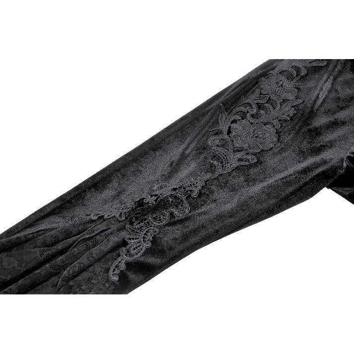 Dark in Love Erzebeth Black Velvet Lace Flare Trousers – Gothic Style