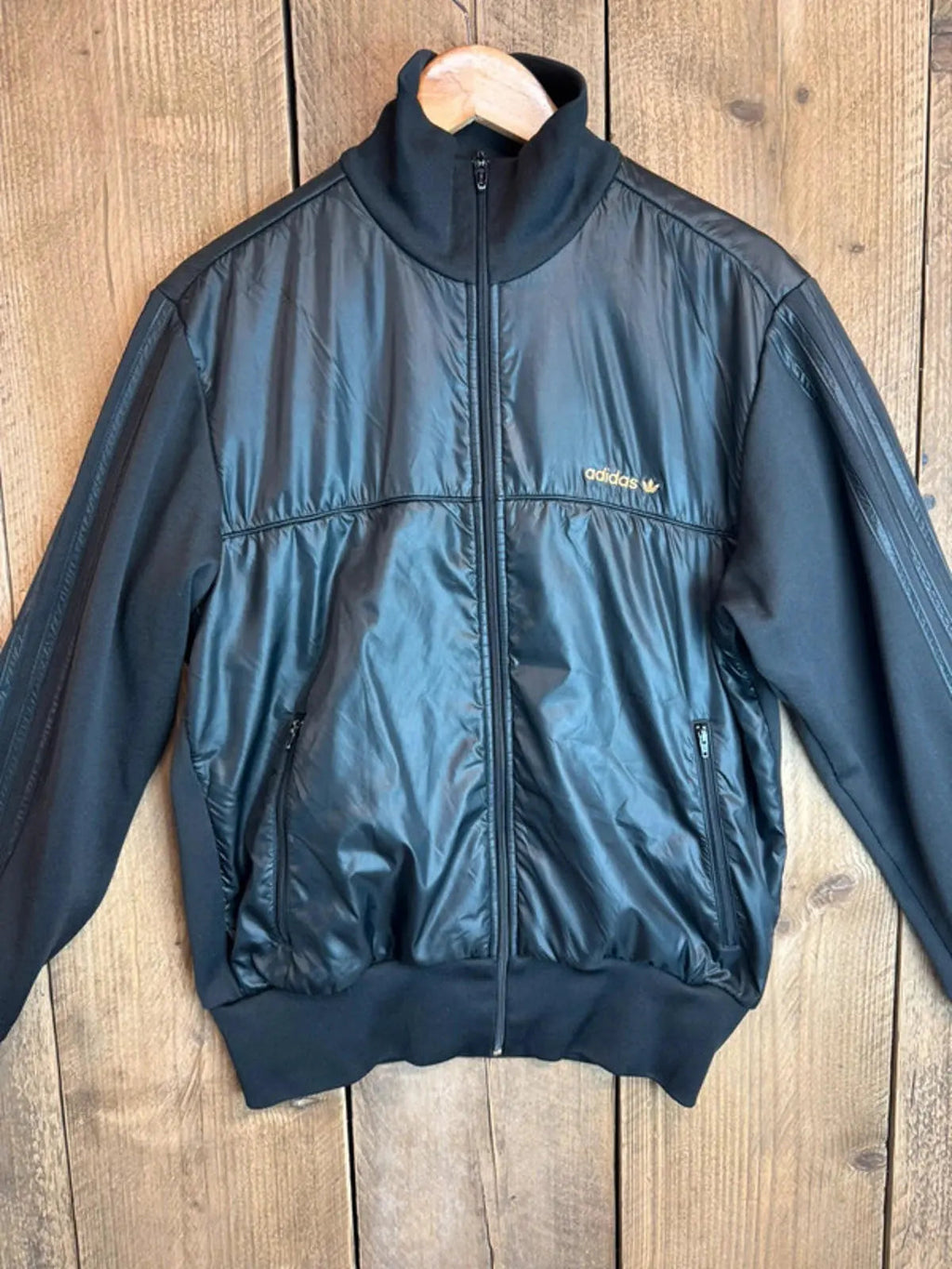 Vintage Adidas Originals tracksuit top / jacket , Black and Gold , Men’s Medium