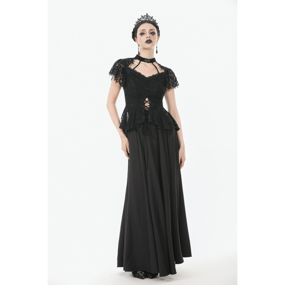 Dark in Love Ophelia Black Lace Corset Top – Victorian Goth Style