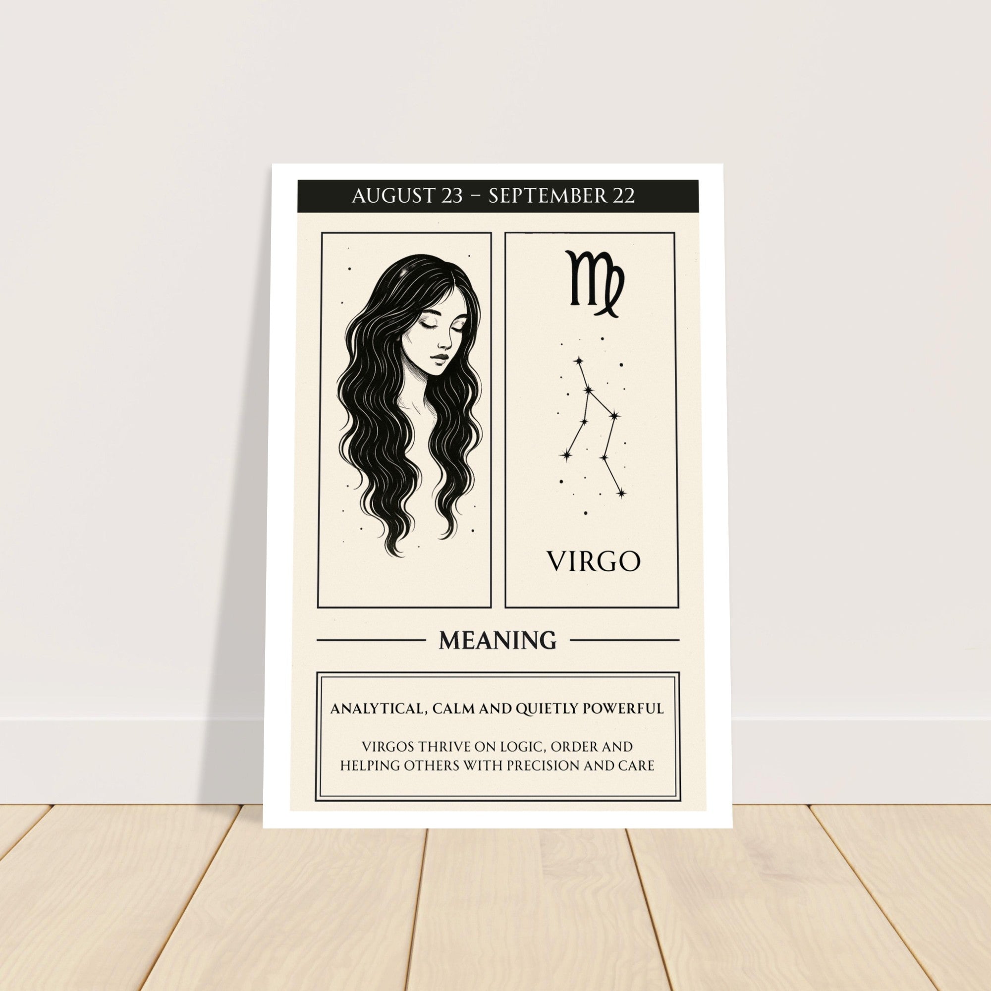 Virgo Zodiac Poster – Meaningful Art Print with Zodiac Imagery – Perfect Gift for Astrology Lovers (Physical Print)