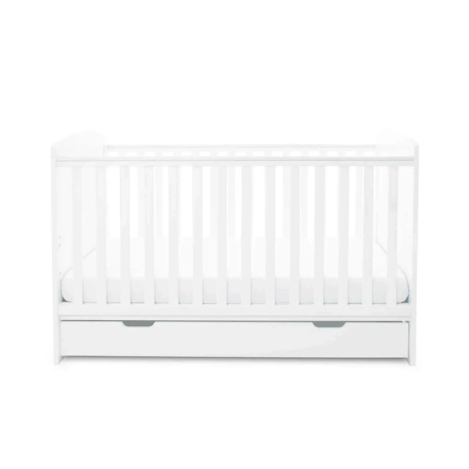 Ickle Bubba Coleby Classic Cot Bed & Under Drawer White - Without Mattress