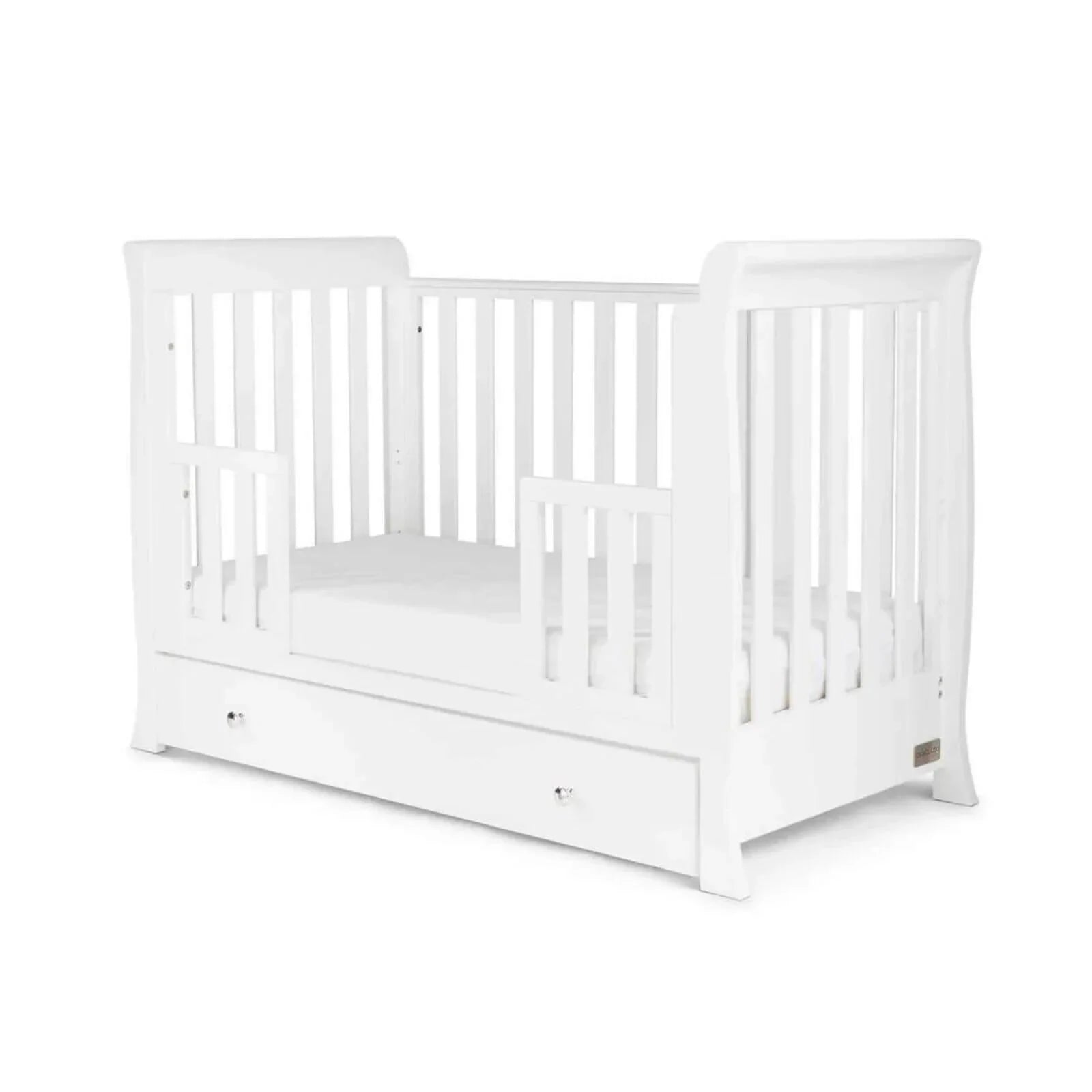 Ickle Bubba Snowdon Mini Cot Bed White - Without Mattress