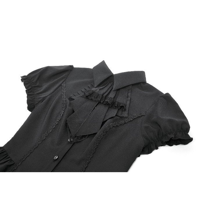 Dark in Love Gothic Lace Waist-Shaping Blouse | Black Corset Style