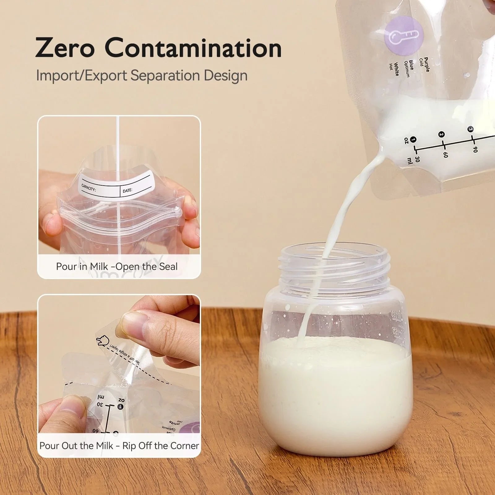Momcozy Breast Milk Storage Bags 180ml 50 pcs