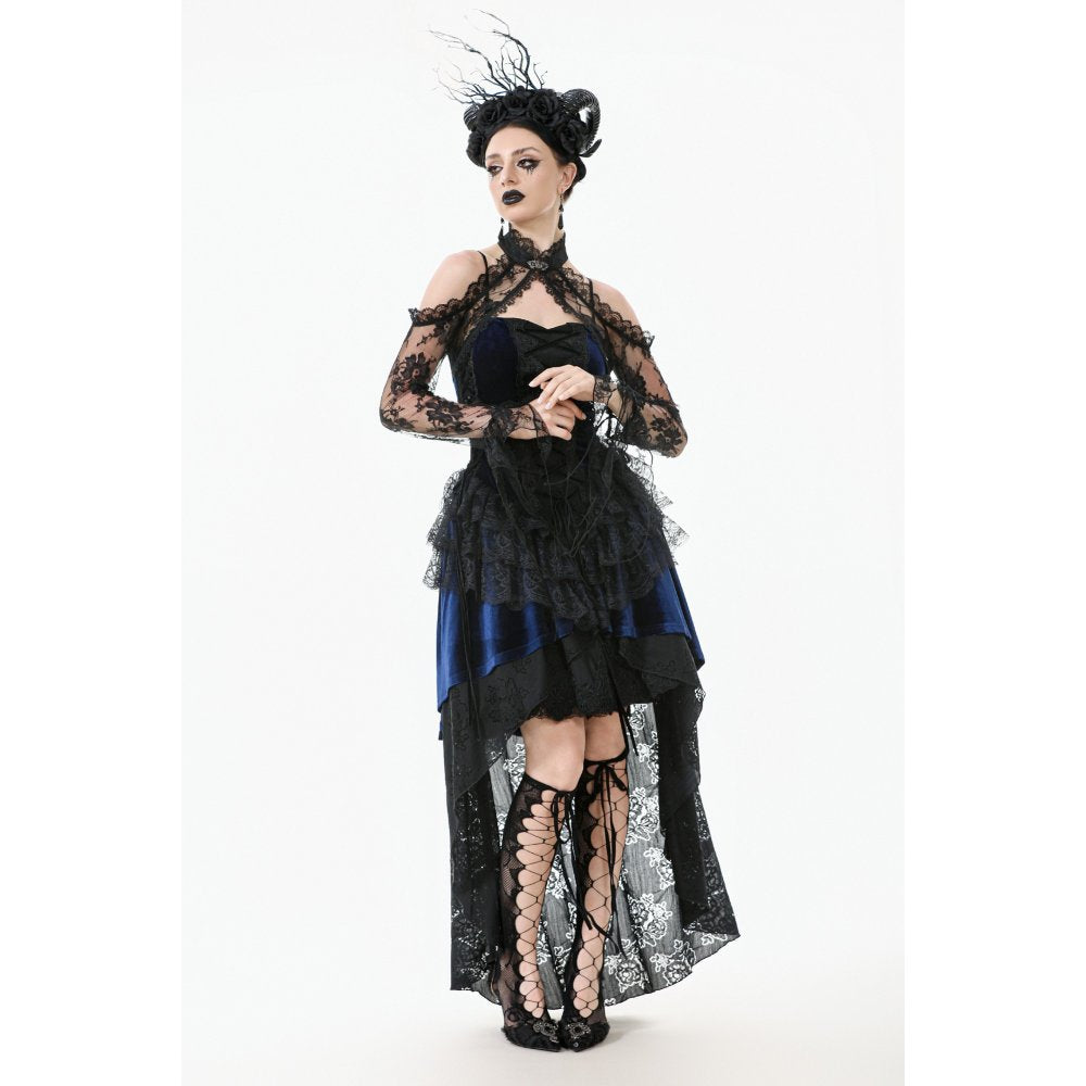 Dark in Love Thalassa Floral Lace Draped Arm Sleeves | Black Cotton