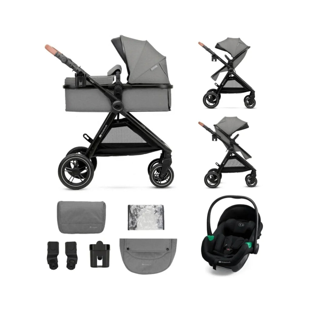 Kinderkraft Esme Pro 3-in-1 Travel System with Mink Pro Car Seat - Moonlight Grey
