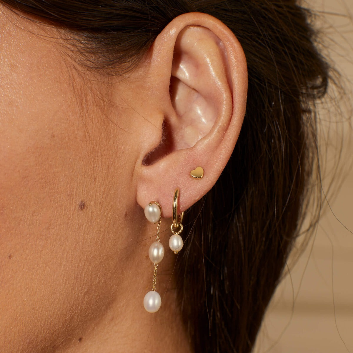 Gecko Jewellery 9ct Yellow Gold Huggie Hoop Earrings - 7mm and 9mm